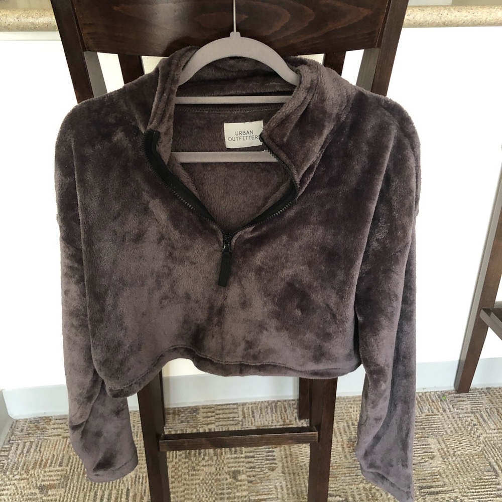 Soft fleece quarter zip sweatshirt